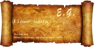 Eizner Gyula névjegykártya